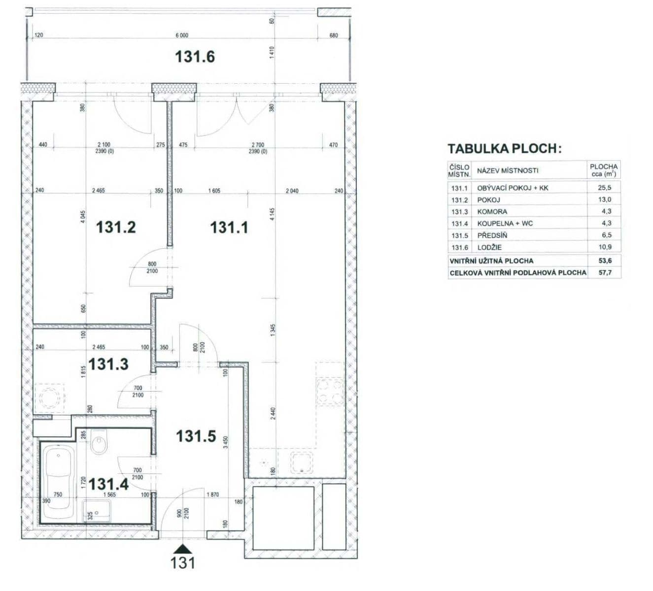 Pronájem bytu 2+kk 54 m², Bukačova, Praha, Praha Pronájem bytu 2+kk 54 m², Bukačova, Praha, Praha