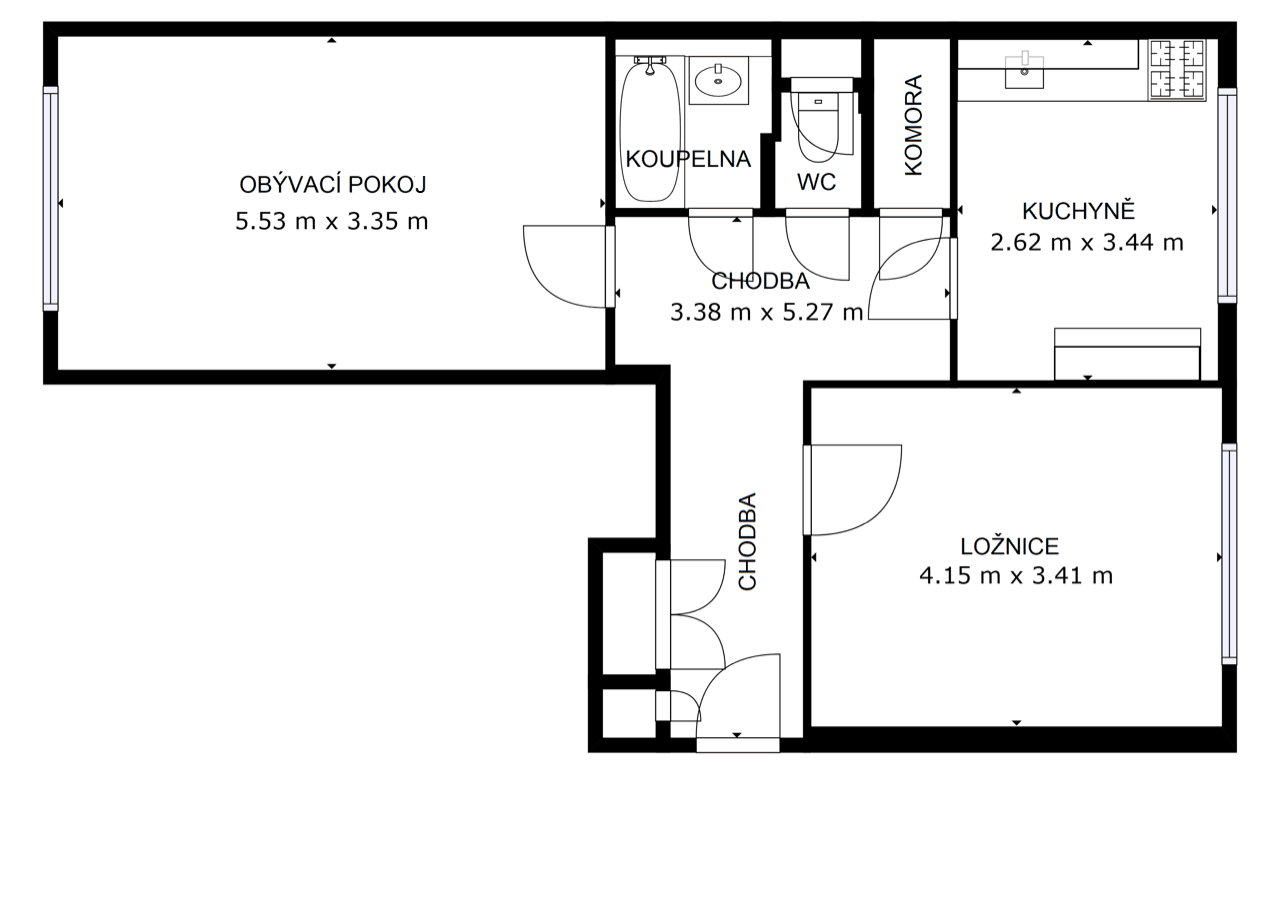 Pronájem bytu 2+1 58 m², Kubánské náměstí, Praha, Praha Pronájem bytu 2+1 58 m², Kubánské náměstí, Praha, Praha