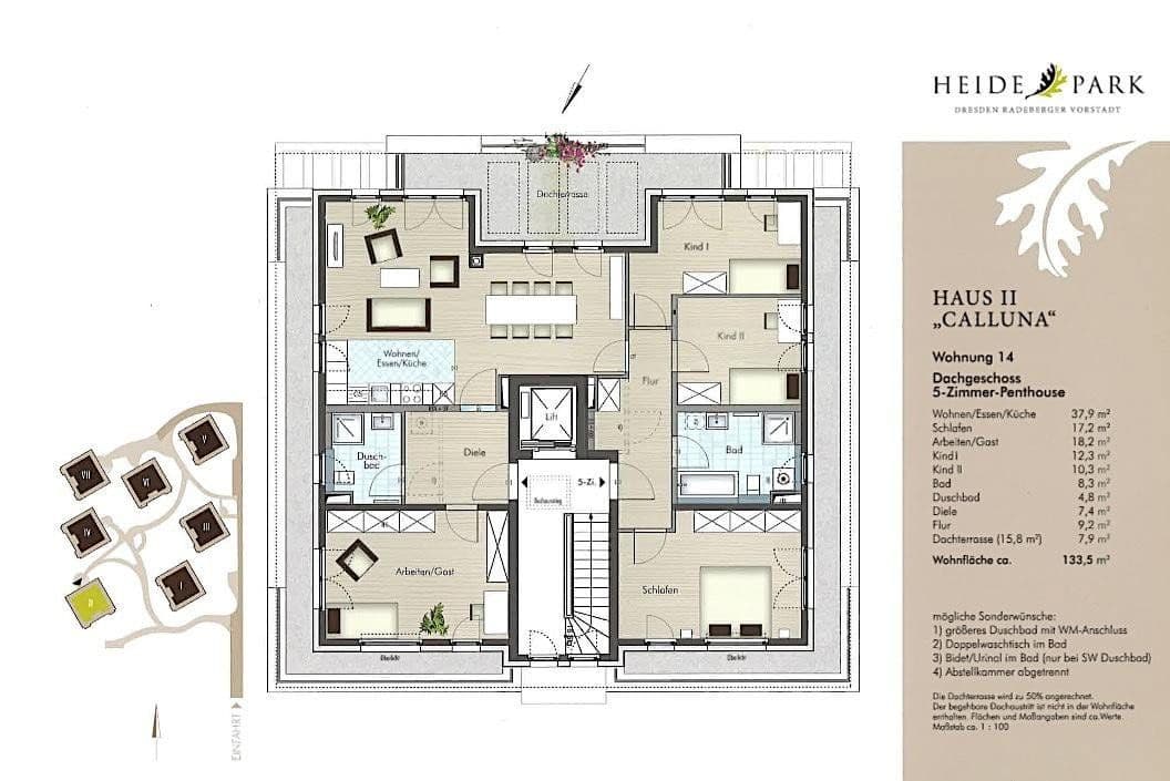 Prodej bytu 3+1 135 m², Heideparkstraße 8e, Dresden, Sasko Prodej bytu 3+1 135 m², Heideparkstraße 8e, Dresden, Sasko