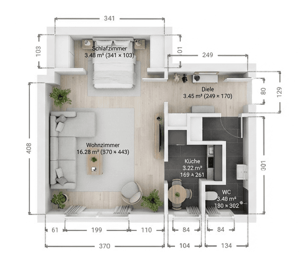 Pronájem bytu 1+kk 30 m², Postallee 27, Gladbeck, Severní Porýní-Vestfálsko Pronájem bytu 1+kk 30 m², Postallee 27, Gladbeck, Severní Porýní-Vestfálsko