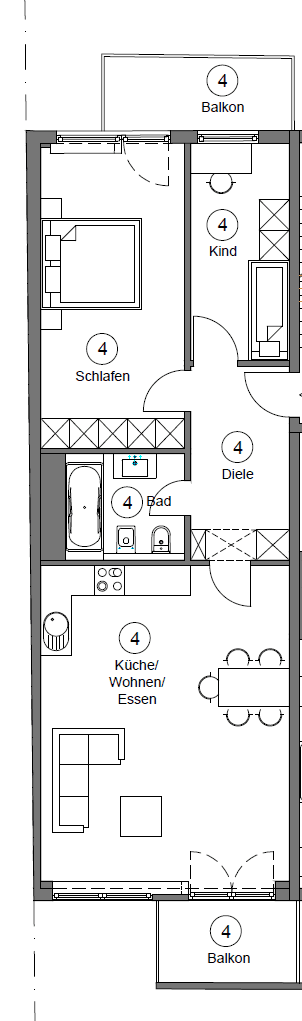 Pronájem bytu 3+1 80 m², Bernhardstr. 147, Köln, Severní Porýní-Vestfálsko Pronájem bytu 3+1 80 m², Bernhardstr. 147, Köln, Severní Porýní-Vestfálsko