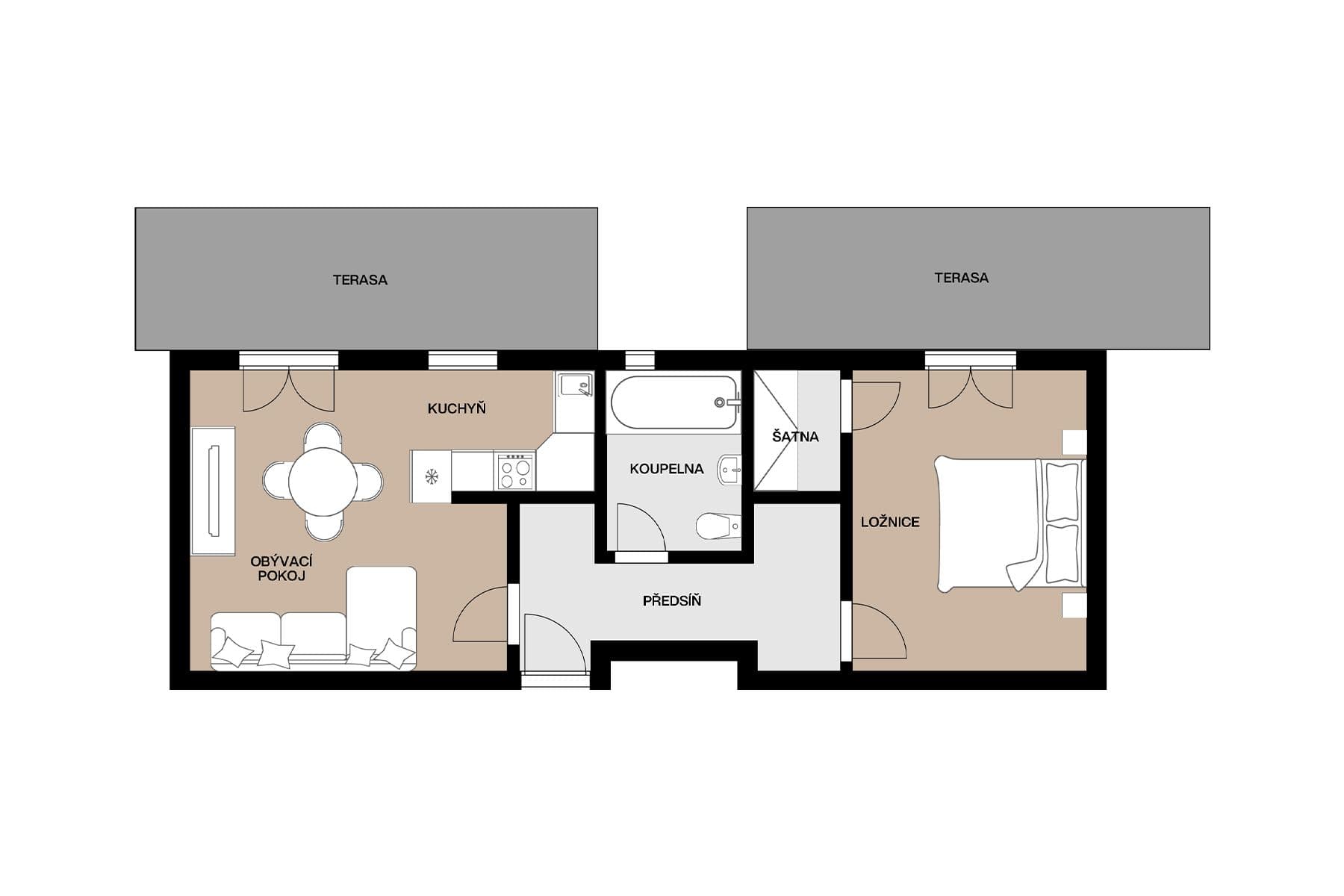 Prodej bytu 2+kk 49 m², Strakošová, Praha, Praha Prodej bytu 2+kk 49 m², Strakošová, Praha, Praha