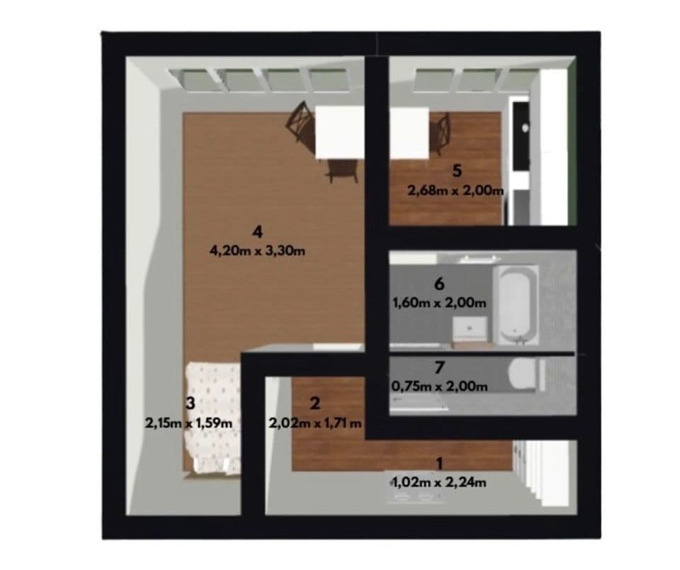 Pronájem bytu 1+1 32 m², Santražiny, Zlín, Zlínský kraj Pronájem bytu 1+1 32 m², Santražiny, Zlín, Zlínský kraj