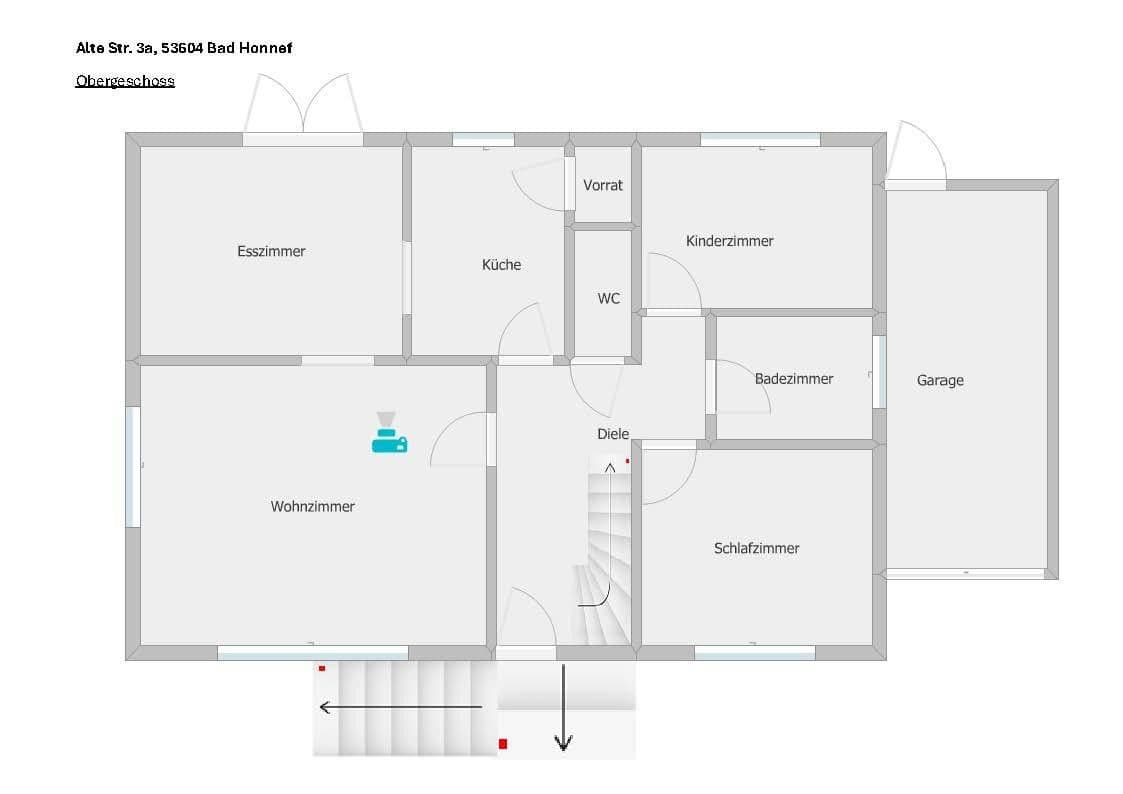 Prodej domu 142 m², pozemek 700 m², Alte Str. 3a, Bad Honnef, Severní Porýní-Vestfálsko Prodej domu 142 m², pozemek 700 m², Alte Str. 3a, Bad Honnef, Severní Porýní-Vestfálsko