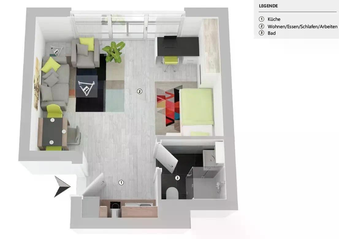Pronájem bytu 1+1 32 m², Dattelweg 29, Stuttgart, Bádensko-Württembersko Pronájem bytu 1+1 32 m², Dattelweg 29, Stuttgart, Bádensko-Württembersko