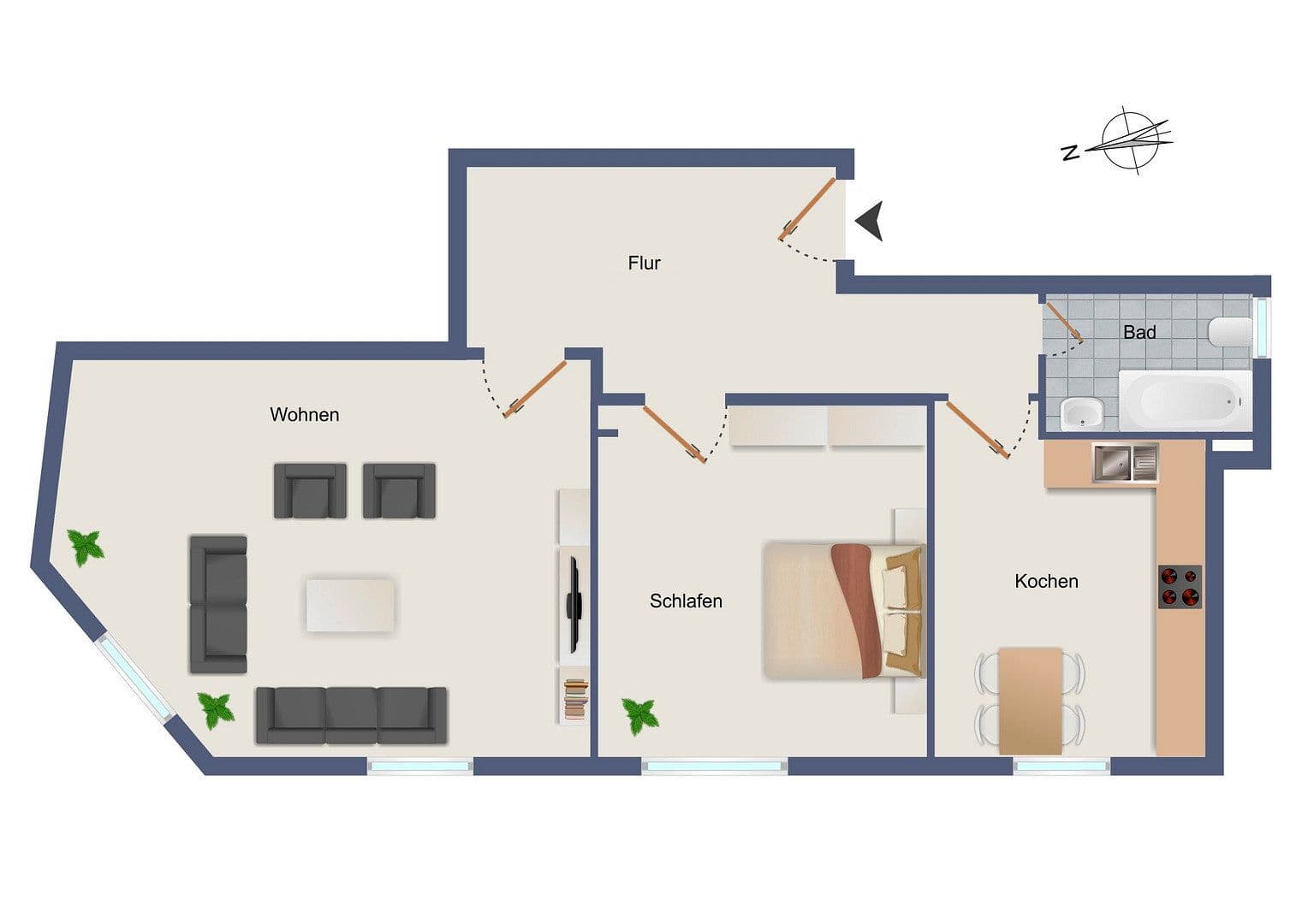 Pronájem bytu 2+1 65 m², Roonstr. 10, Gießen, Hessen Pronájem bytu 2+1 65 m², Roonstr. 10, Gießen, Hessen