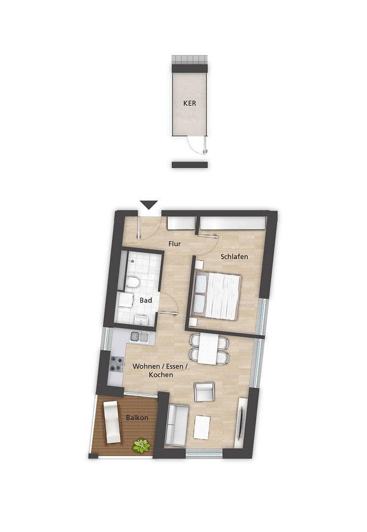 Pronájem bytu 2+1 55 m², Theodor-Mathieu-Straße 10, Bamberg, Bavorsko Pronájem bytu 2+1 55 m², Theodor-Mathieu-Straße 10, Bamberg, Bavorsko