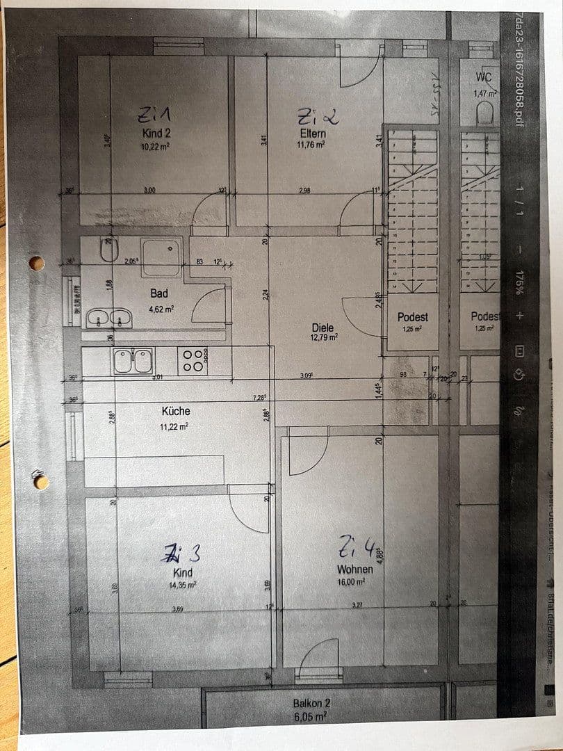 Pronájem bytu 4+1 87 m², Von-Osten-Str. 16, Augsburg, Bavorsko Pronájem bytu 4+1 87 m², Von-Osten-Str. 16, Augsburg, Bavorsko