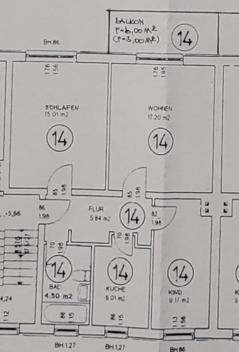 Pronájem bytu 3+1 61 m², Am Hang 17, Riesa, Sasko Pronájem bytu 3+1 61 m², Am Hang 17, Riesa, Sasko
