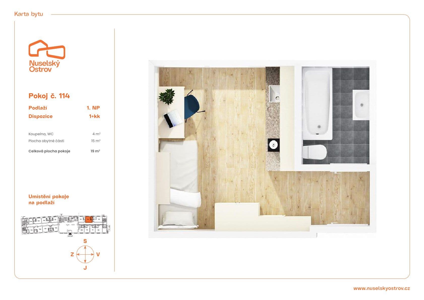 Pronájem bytu 1+kk 19 m², Na Ostrůvku, Praha, Praha Pronájem bytu 1+kk 19 m², Na Ostrůvku, Praha, Praha