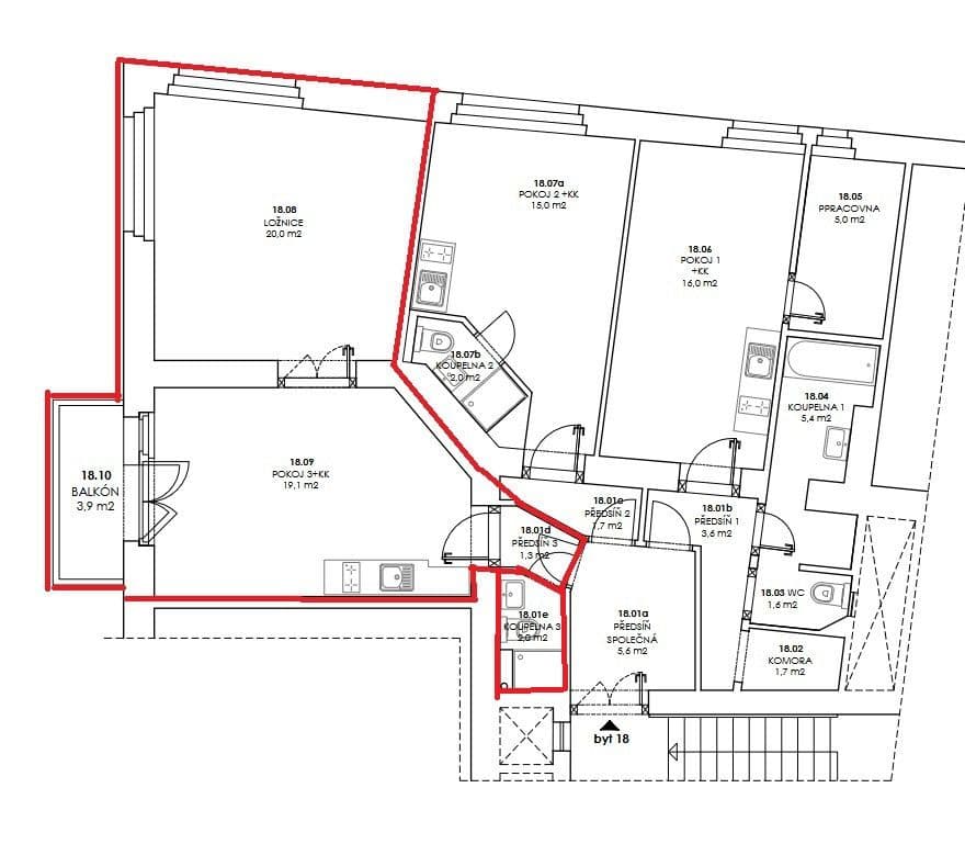 Pronájem bytu 2+kk 47 m², Kováků, Praha, Praha Pronájem bytu 2+kk 47 m², Kováků, Praha, Praha