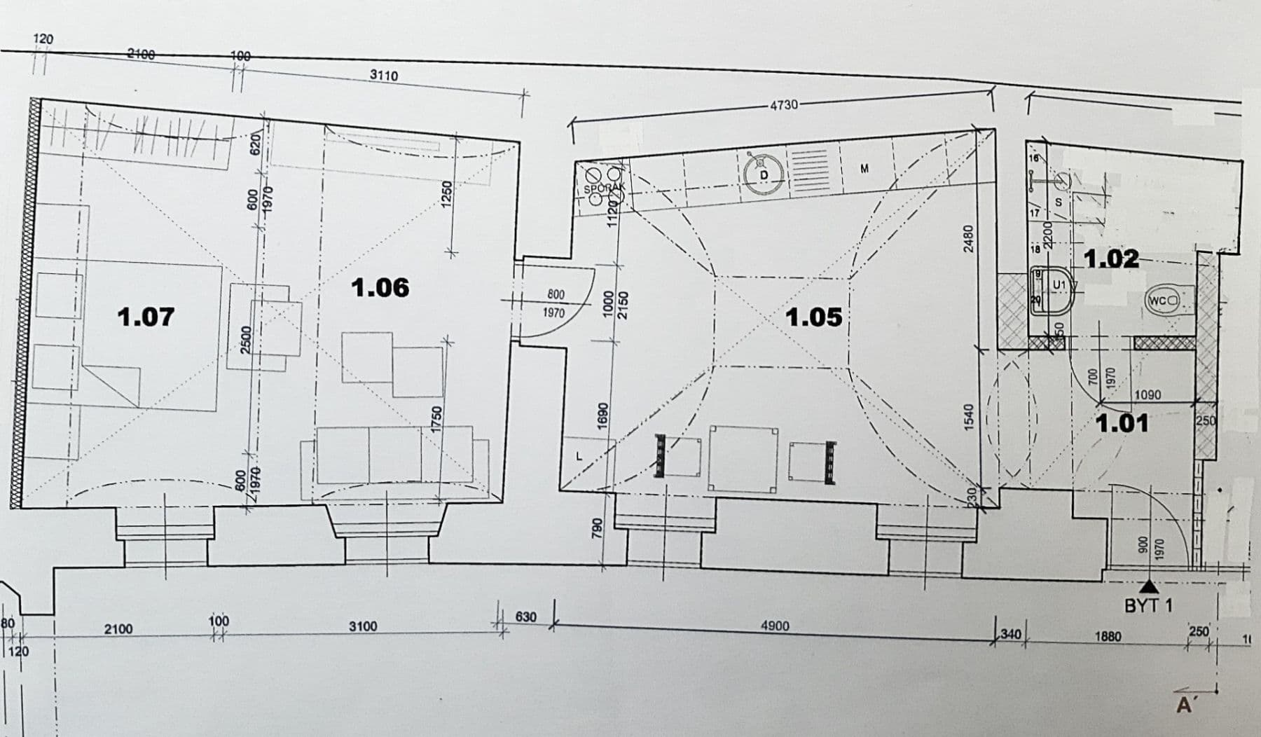 Pronájem bytu 1+1 51 m², Chržínská, Velvary, Středočeský kraj Pronájem bytu 1+1 51 m², Chržínská, Velvary, Středočeský kraj