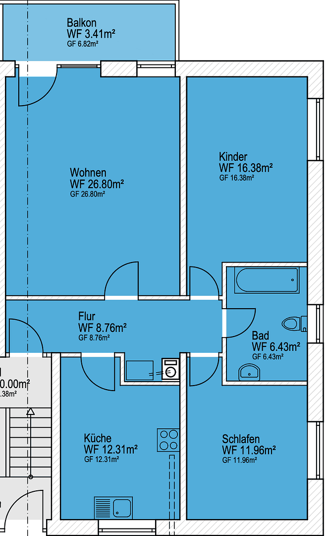 Pronájem bytu 3+1 87 m², Holzstrasse 17a, Burg, Sasko-Anhaltsko Pronájem bytu 3+1 87 m², Holzstrasse 17a, Burg, Sasko-Anhaltsko