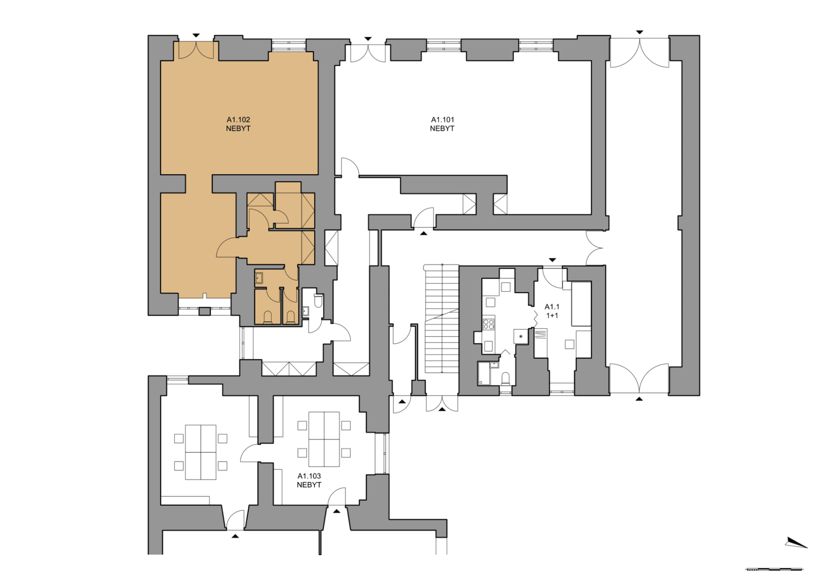 Pronájem nebytového prostoru 85 m², Karlínské náměstí, Praha, Praha Pronájem nebytového prostoru 85 m², Karlínské náměstí, Praha, Praha