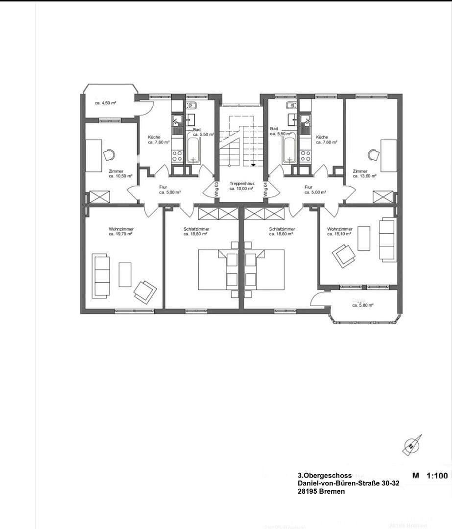 Prodej domu 1.066 m², pozemek 318 m², RESERVIERT!!!! Daniel-von-Büren-Straße 30-32, Bremen, Bremen Prodej domu 1.066 m², pozemek 318 m², RESERVIERT!!!! Daniel-von-Büren-Straße 30-32, Bremen, Bremen