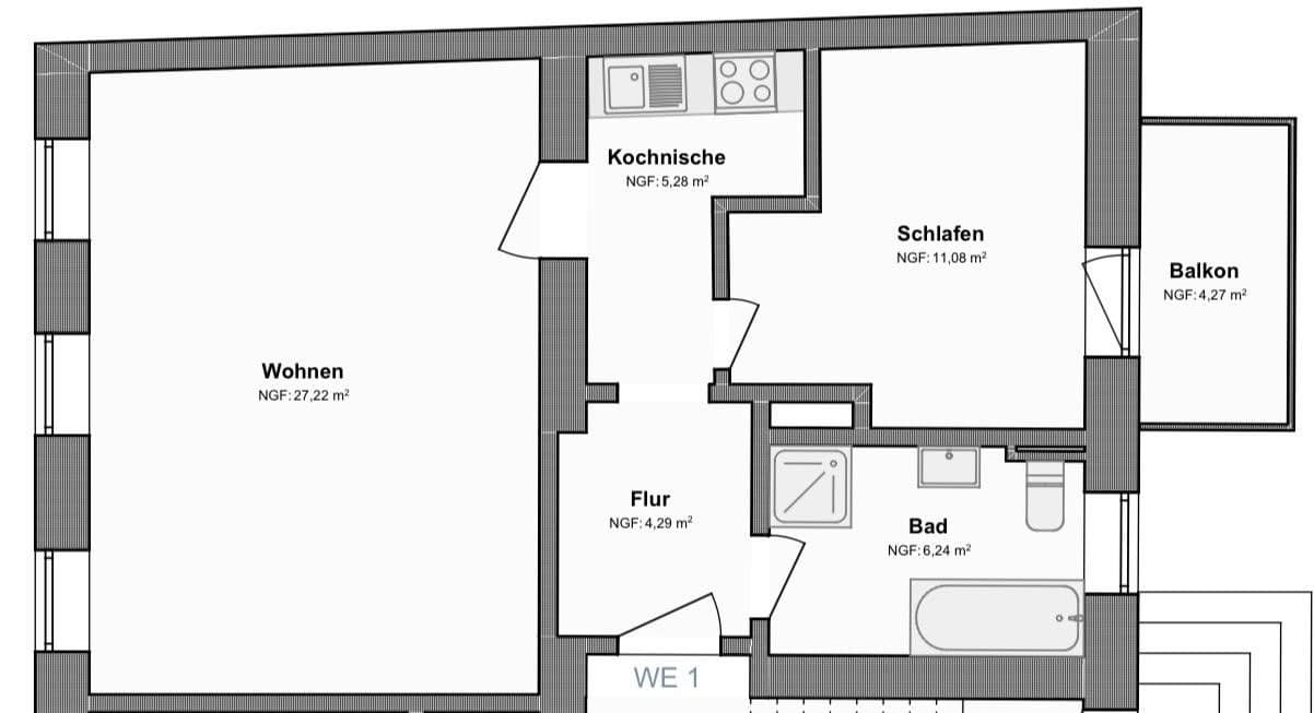 Pronájem bytu 2+1 59 m², Ziegelstraße 47, Dessau-Roßlau, Sasko-Anhaltsko Pronájem bytu 2+1 59 m², Ziegelstraße 47, Dessau-Roßlau, Sasko-Anhaltsko