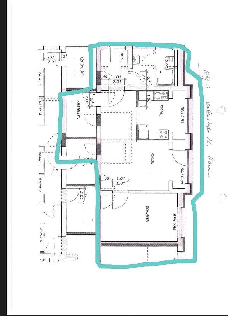 Pronájem bytu 3+1 79 m², Kattenstraße 26, Hanau, Hessen Pronájem bytu 3+1 79 m², Kattenstraße 26, Hanau, Hessen