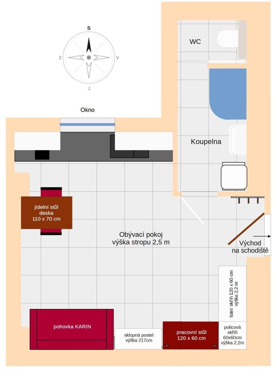 Pronájem bytu 1+kk 27 m², Slovenská, Praha, Praha Pronájem bytu 1+kk 27 m², Slovenská, Praha, Praha