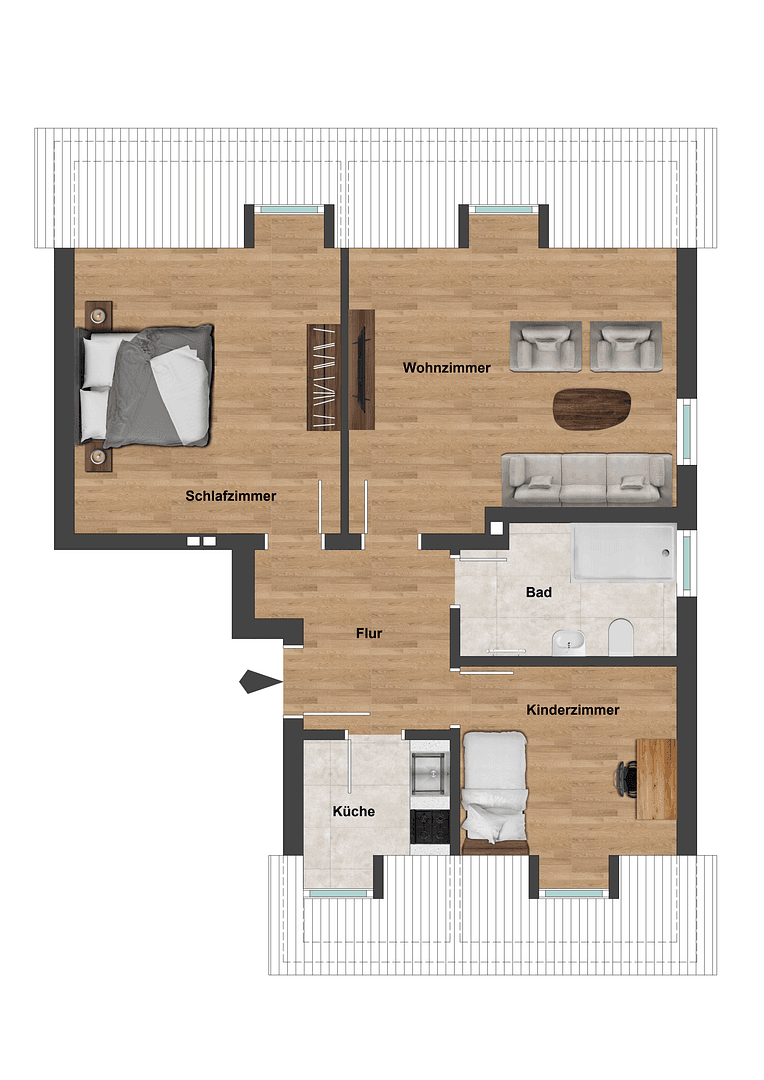 Pronájem bytu 3+1 60 m², Nürnberg, Bavorsko Pronájem bytu 3+1 60 m², Nürnberg, Bavorsko