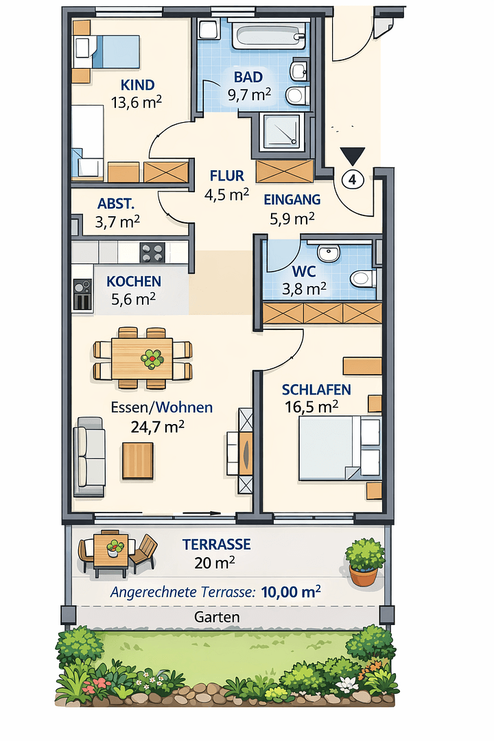 Prodej bytu 3+1 98 m², Ginsterweg 7, Wildberg, Bádensko-Württembersko Prodej bytu 3+1 98 m², Ginsterweg 7, Wildberg, Bádensko-Württembersko
