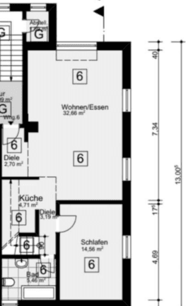 Pronájem bytu 3+kk 52 m², Querenburgerstrasse 64, Bochum, Severní Porýní-Vestfálsko Pronájem bytu 3+kk 52 m², Querenburgerstrasse 64, Bochum, Severní Porýní-Vestfálsko