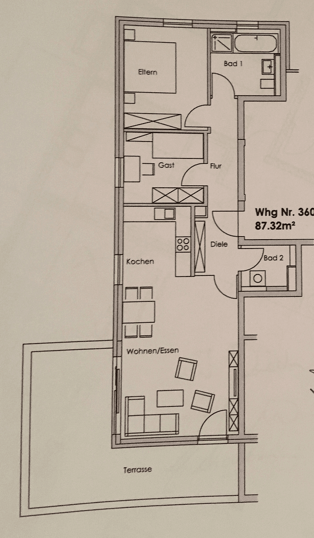 Pronájem bytu 3+1 88 m², Am Provinopark 9B, Augsburg, Bavorsko Pronájem bytu 3+1 88 m², Am Provinopark 9B, Augsburg, Bavorsko