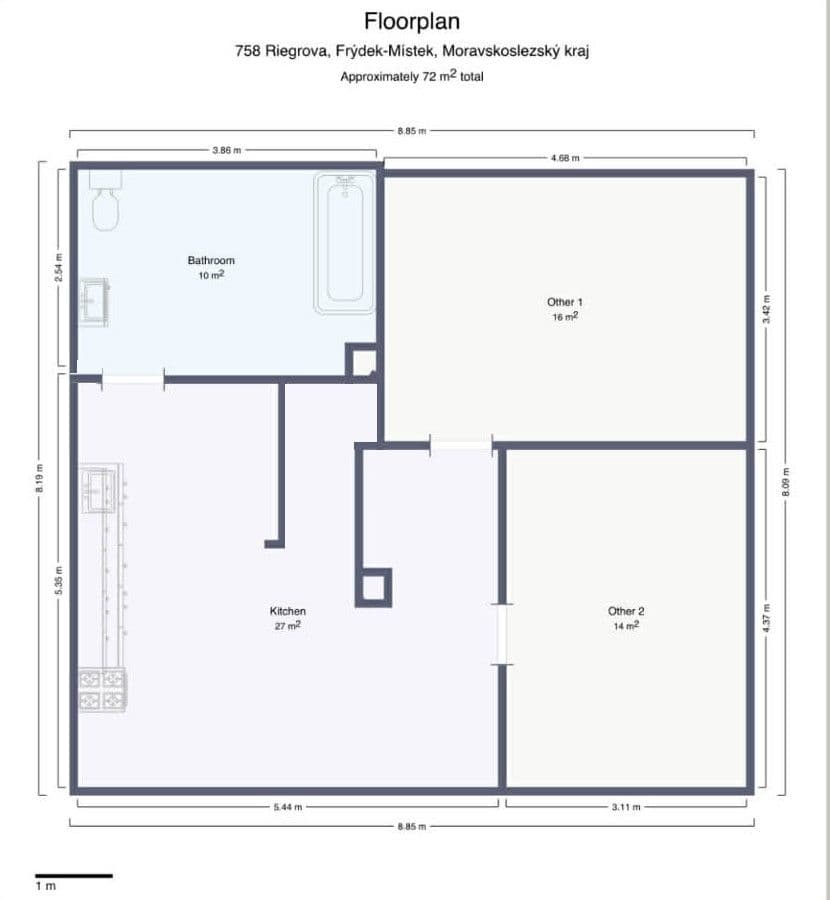 Pronájem bytu 3+kk 72 m², Riegrova, Frýdek-Místek, Moravskoslezský kraj Pronájem bytu 3+kk 72 m², Riegrova, Frýdek-Místek, Moravskoslezský kraj