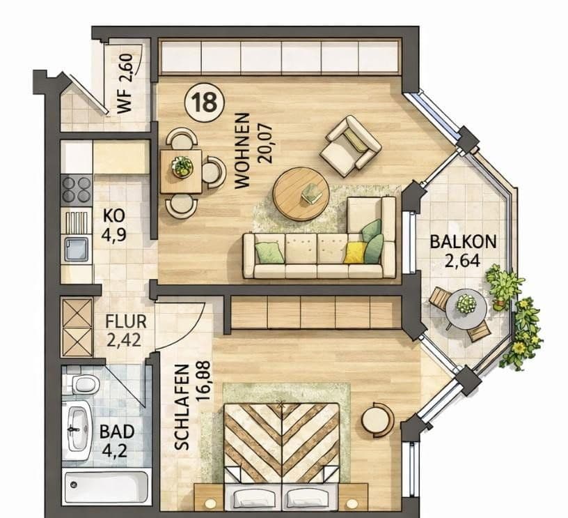 Pronájem bytu 2+1 53 m², Fürstenbergring 1, Villingen-Schwenningen, Bádensko-Württembersko Pronájem bytu 2+1 53 m², Fürstenbergring 1, Villingen-Schwenningen, Bádensko-Württembersko