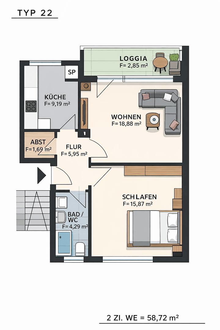 Pronájem bytu 2+1 59 m², Uhlandstr. 27, Altensteig, Bádensko-Württembersko Pronájem bytu 2+1 59 m², Uhlandstr. 27, Altensteig, Bádensko-Württembersko