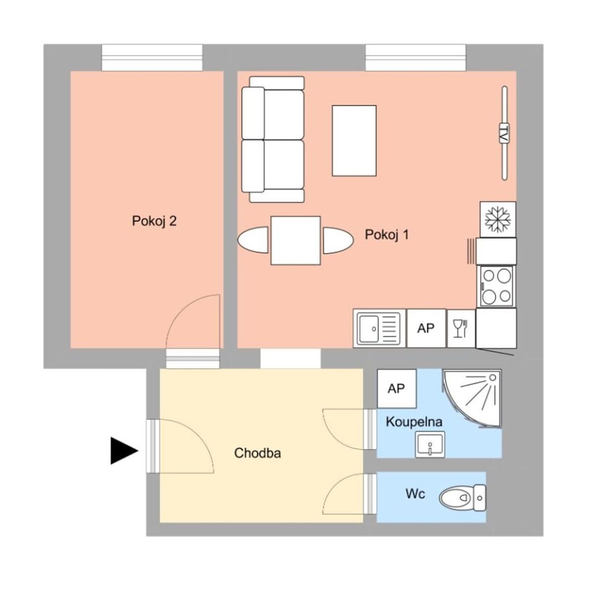 Pronájem bytu 2+kk 36 m², Alšova, Ostrava, Moravskoslezský kraj Pronájem bytu 2+kk 36 m², Alšova, Ostrava, Moravskoslezský kraj