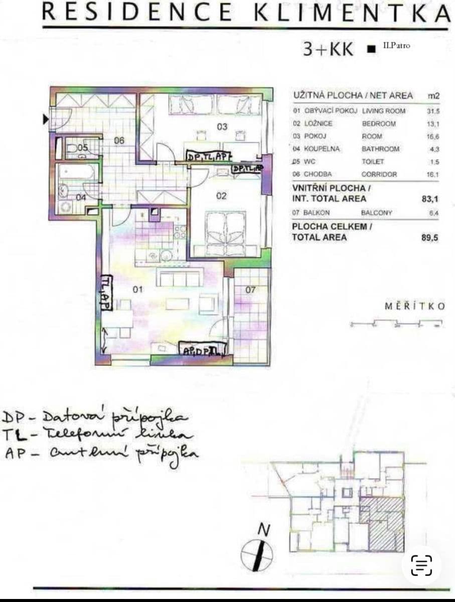 Pronájem bytu 3+kk 89 m², Ke Klimentce, Praha, Praha Pronájem bytu 3+kk 89 m², Ke Klimentce, Praha, Praha