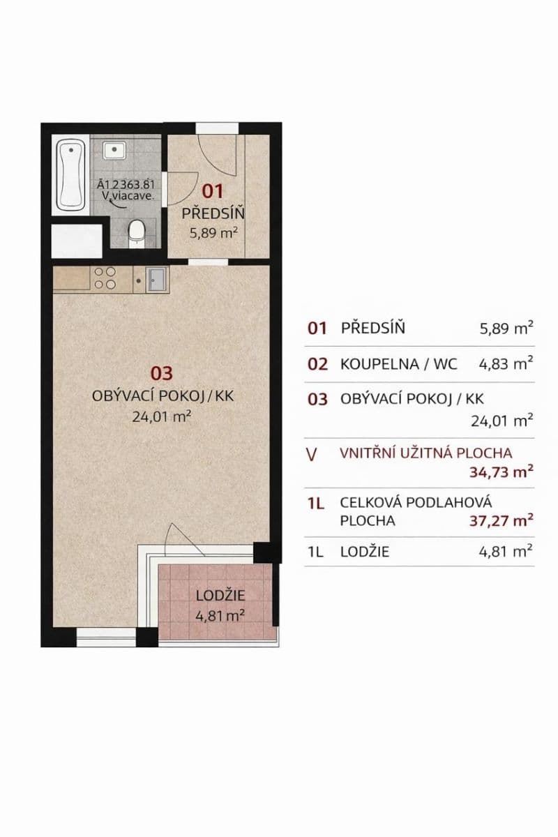 Prodej bytu 1+kk 37 m², Olgy Havlové, Praha, Praha Prodej bytu 1+kk 37 m², Olgy Havlové, Praha, Praha