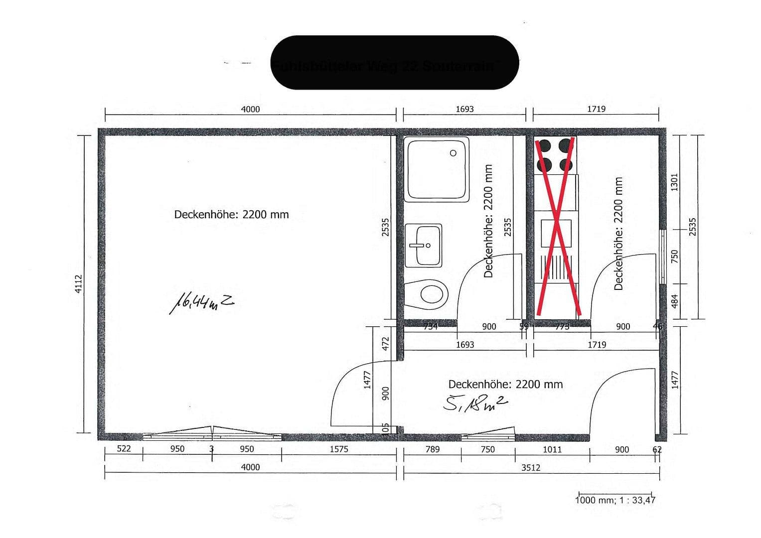 Pronájem bytu 1+1 33 m², Hamburg, Hamburg Pronájem bytu 1+1 33 m², Hamburg, Hamburg