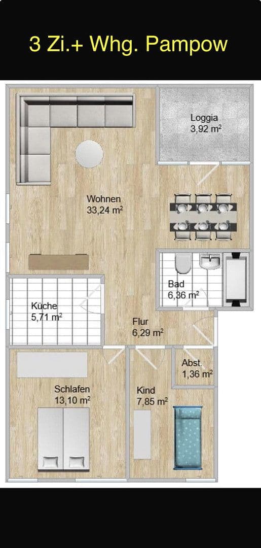 Pronájem bytu 3+1 78 m², Schwerin, Mecklenburg-Vorpommern Pronájem bytu 3+1 78 m², Schwerin, Mecklenburg-Vorpommern