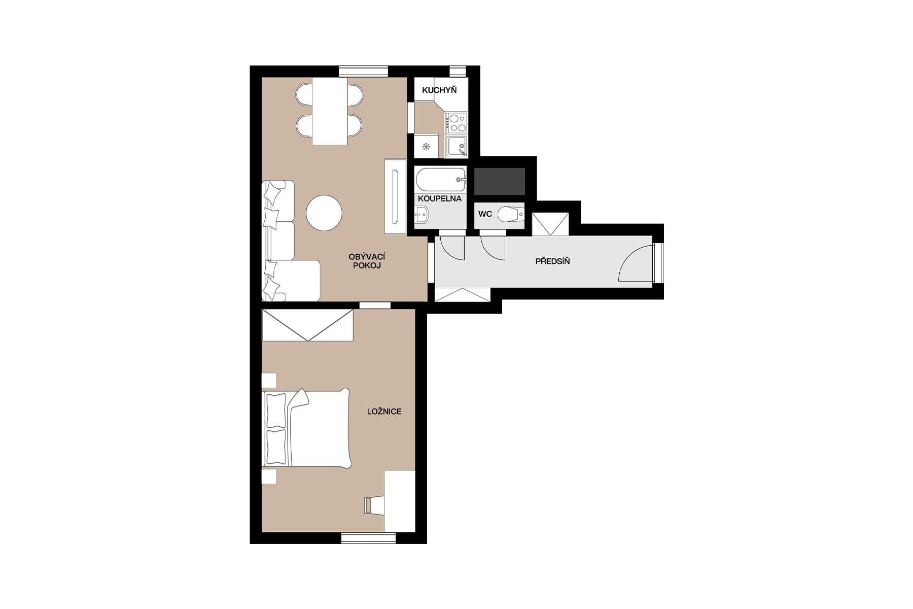 Prodej bytu 1+1 58 m², V Háji, Praha, Praha Prodej bytu 1+1 58 m², V Háji, Praha, Praha