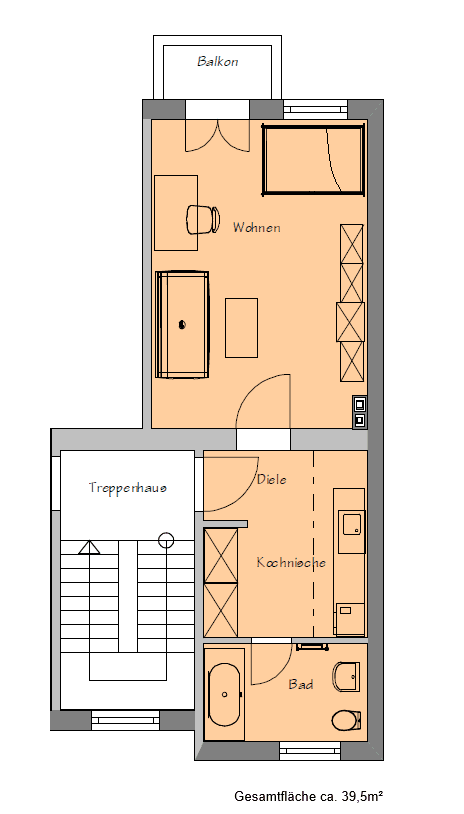 Pronájem bytu 1+1 40 m², Neuendorfstraße 14, Hennigsdorf, Braniborsko Pronájem bytu 1+1 40 m², Neuendorfstraße 14, Hennigsdorf, Braniborsko