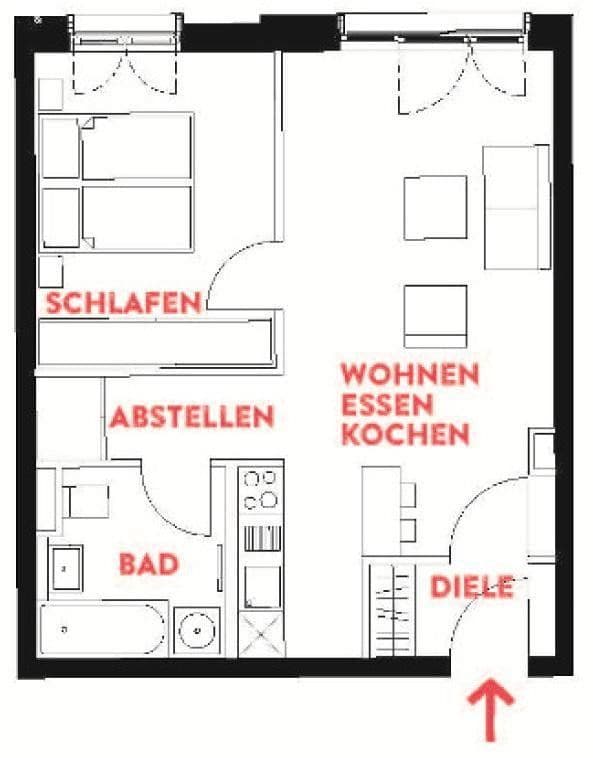 Pronájem bytu 2+1 55 m², Frankfurt am Main, Hessen Pronájem bytu 2+1 55 m², Frankfurt am Main, Hessen