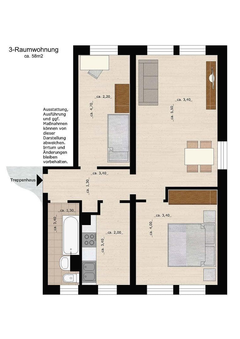 Pronájem bytu 3+1 58 m², Askanische Straße 106, Dessau-Roßlau, Sasko-Anhaltsko Pronájem bytu 3+1 58 m², Askanische Straße 106, Dessau-Roßlau, Sasko-Anhaltsko