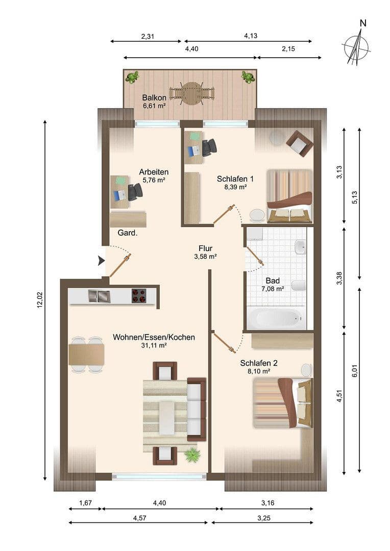 Prodej bytu 3+kk 68 m², Bietigheimer Str. 14, Ingersheim, Bádensko-Württembersko Prodej bytu 3+kk 68 m², Bietigheimer Str. 14, Ingersheim, Bádensko-Württembersko