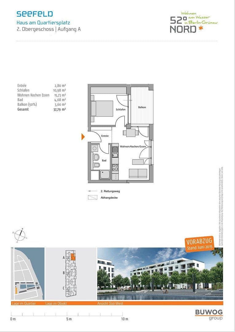 Prodej bytu 2+1 38 m², Regattastr. 35, Berlin, Berlín Prodej bytu 2+1 38 m², Regattastr. 35, Berlin, Berlín
