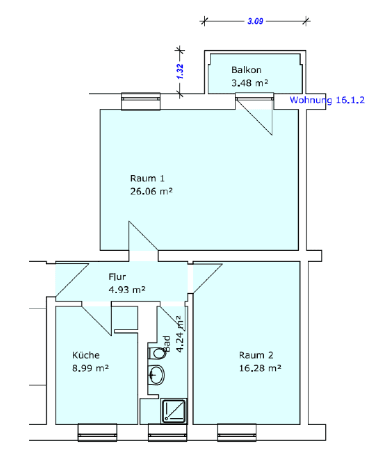 Pronájem bytu 2+1 62 m², Magdeburg, Sasko-Anhaltsko Pronájem bytu 2+1 62 m², Magdeburg, Sasko-Anhaltsko