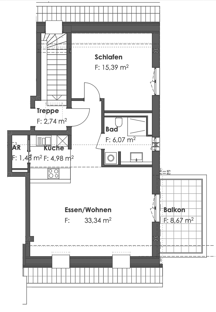 Pronájem bytu 2+1 66 m², Dorfstraße 11b, Germering, Bavorsko Pronájem bytu 2+1 66 m², Dorfstraße 11b, Germering, Bavorsko