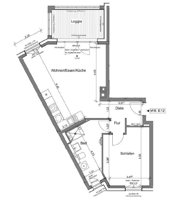 Pronájem bytu 2+1 69 m², Eschollbrücker Straße 12, Darmstadt, Hessen Pronájem bytu 2+1 69 m², Eschollbrücker Straße 12, Darmstadt, Hessen