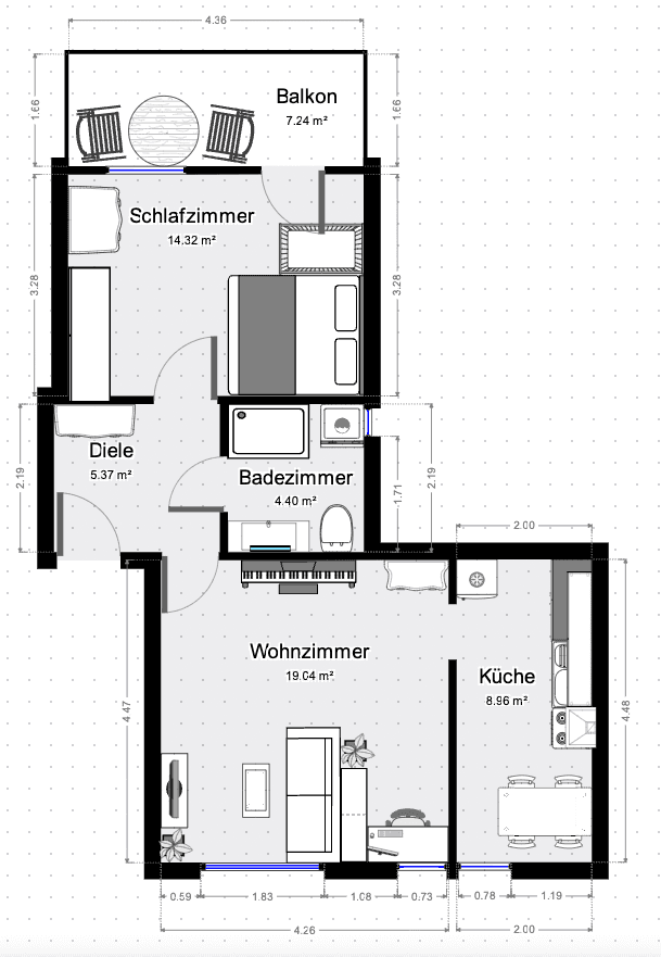 Pronájem bytu 2+1 58 m², Schillstr. 4, Hagen, Severní Porýní-Vestfálsko Pronájem bytu 2+1 58 m², Schillstr. 4, Hagen, Severní Porýní-Vestfálsko