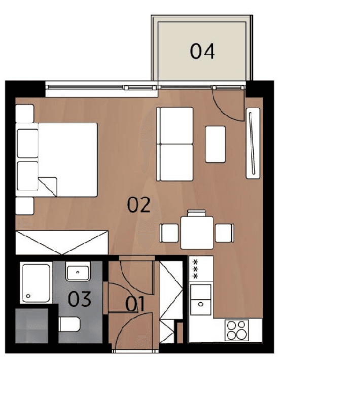 Pronájem bytu 1+kk 36 m², Americká, Kladno, Středočeský kraj Pronájem bytu 1+kk 36 m², Americká, Kladno, Středočeský kraj