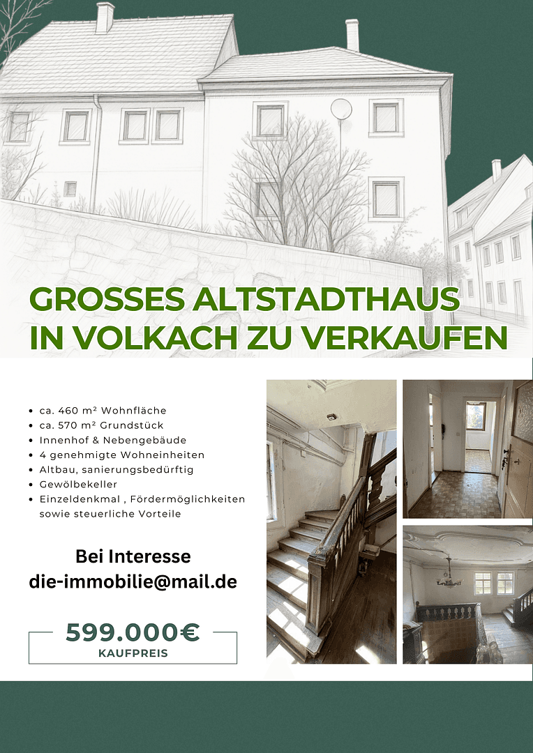 Prodej domu 460 m², pozemek 570 m², Volkach, Bavorsko Prodej domu 460 m², pozemek 570 m², Volkach, Bavorsko