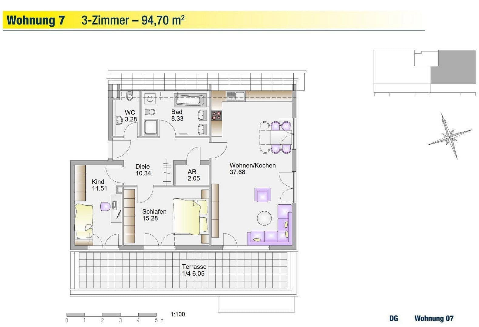 Prodej bytu 3+1 95 m², Lenbachstraße 5, Mering, Bavorsko Prodej bytu 3+1 95 m², Lenbachstraße 5, Mering, Bavorsko