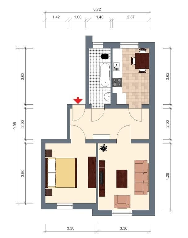 Pronájem bytu 2+1 49 m², Wallstraße 61, Schwerin, Mecklenburg-Vorpommern Pronájem bytu 2+1 49 m², Wallstraße 61, Schwerin, Mecklenburg-Vorpommern