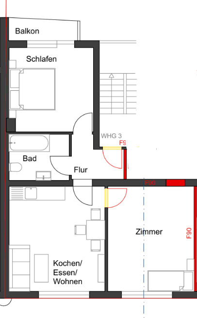 Pronájem bytu 3+1 63 m², Blücherstr. 20, Pforzheim, Bádensko-Württembersko Pronájem bytu 3+1 63 m², Blücherstr. 20, Pforzheim, Bádensko-Württembersko