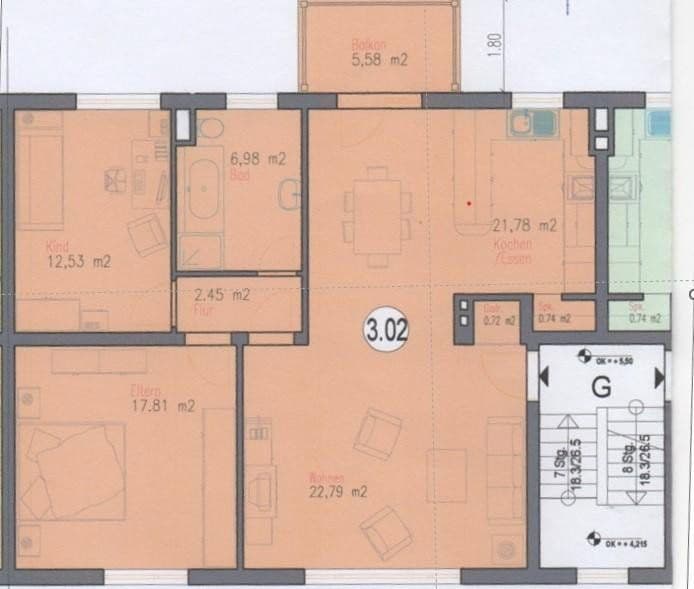 Pronájem bytu 3+1 89 m², Hanau, Hessen Pronájem bytu 3+1 89 m², Hanau, Hessen
